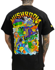 Mushroom T-shirt da uomo manica corta in cotone 12024-01 nero