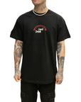 Mushroom T-shirt da uomo manica corta in cotone 12037-01 nero