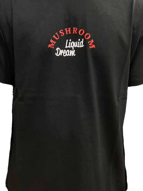 Mushroom T-shirt da uomo manica corta in cotone 12037-01 nero