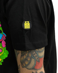 Mushroom T-shirt da uomo manica corta in cotone 12028-01 nero