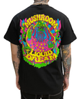 Mushroom T-shirt da uomo manica corta in cotone 12028-01 nero