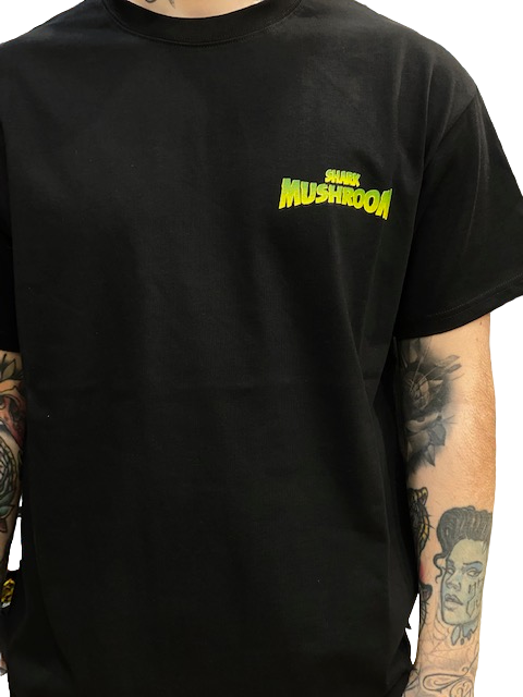 Mushroom T-shirt da uomo manica corta in cotone 12007-01 nero