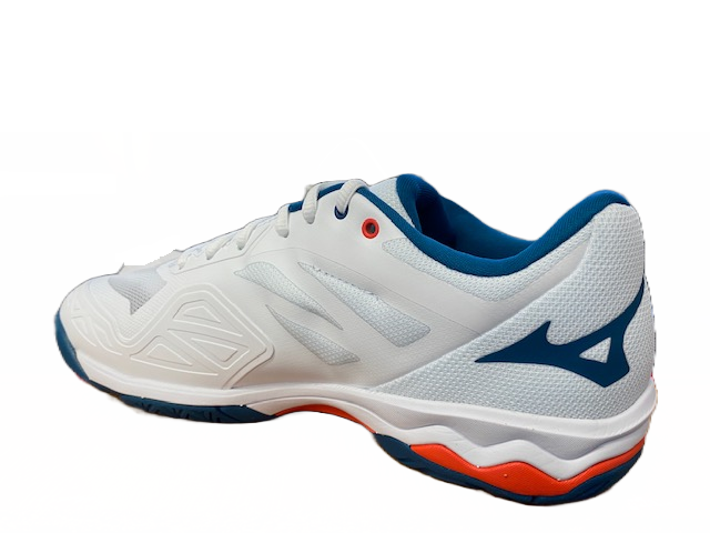 Mizuno Wave Exceed Light AC scarpa da tennis 61GA221830 white-cherry tomato-morrocan blue