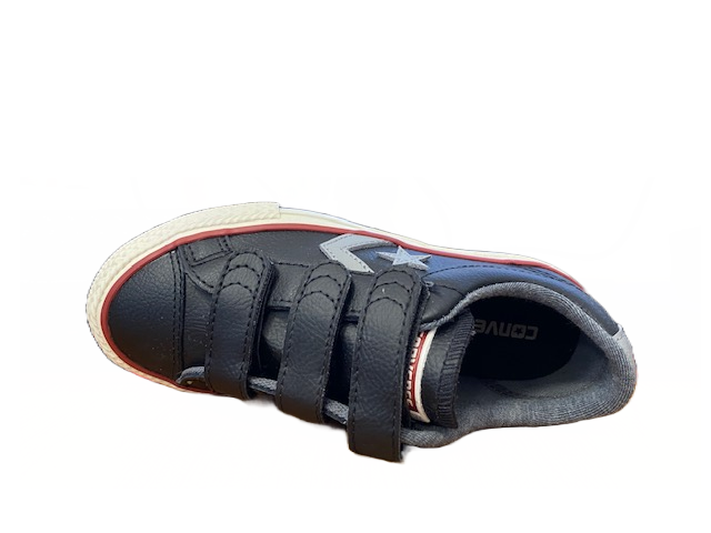Converse scarpa da bambino in pelle con strappo Star Player 658155C nero