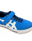 Onitsuka Tiger scarpa sneakers da ragazzo con laccine elastico e velcro Aaron C5A1N 4201 azzurro bianco