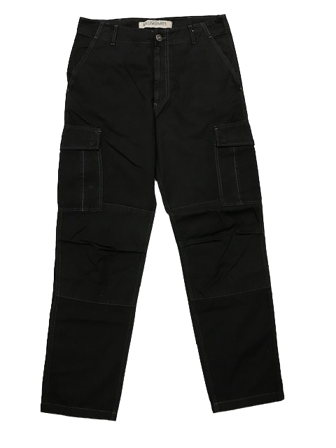 The Blue Skin Pantalone da uomo Cargo in Ripstop vestibilità comoda a vita alta CARG22L nero