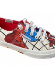 Superga scarpa in tela da ragazzo Cartoon 2750 Spiderman S0067R0 974 bianco