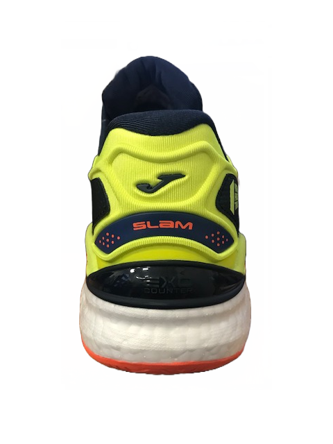 Scarpe da Padel Joma T.Slam Men 2204 TSLAMS2204P blu-limone - vista posteriore con dettaglio tallone