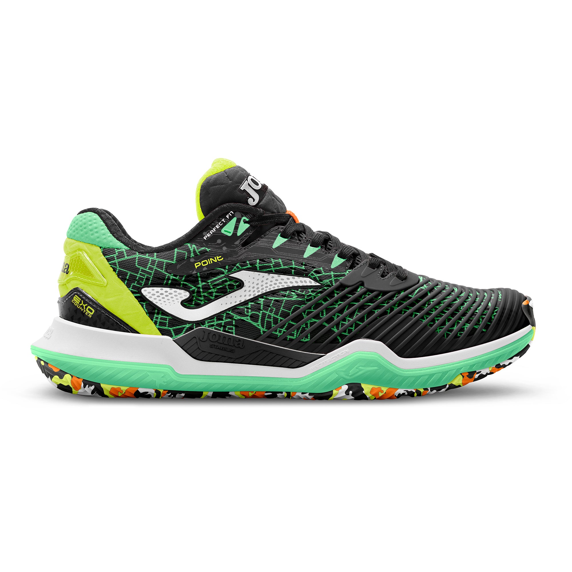 Joma scarpa da tennis da uomo T. Point 2201 TPOINW2201T nero-verde