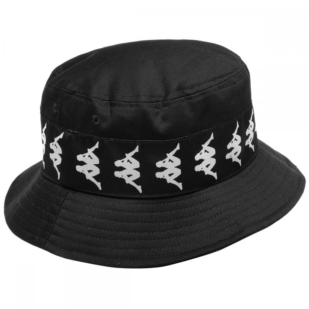 Cappello alla pescatora Kappa 222 BANDA BZAHLAB HEADWEAR 304KRT0 005 nero con logo Omini - vista frontale