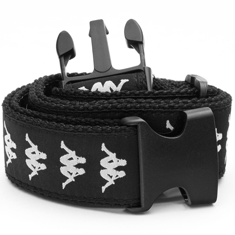 Cintura Kappa 222 Banda Belt 3.5 3111Y2W ANG nera con banda logo Omini e fibbia in plastica - accessorio unisex per look sportivo e street style