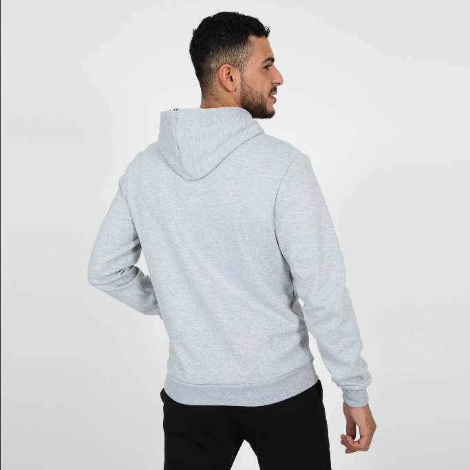Le Coq Sportif Felpa da uomo con cappuccio ESS N°1 M 2210364 grigio melange 1