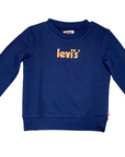 Levi's Kids Felpa da bambino  e ragazzo con logo ricamato 9EH066-BCF blu accademico