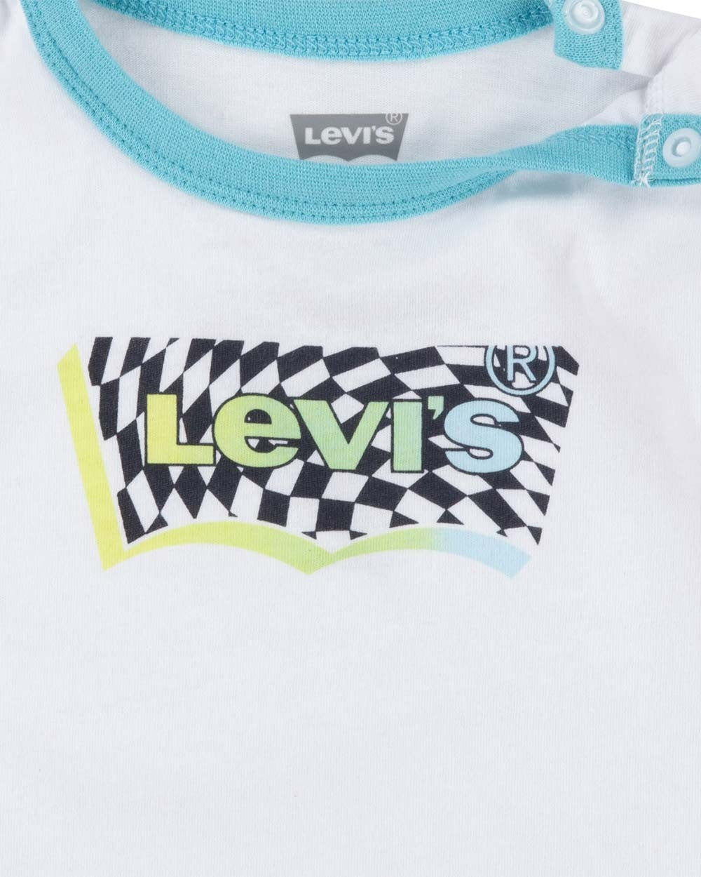 Levi&#39;s Kids completino infant T-shirt e Short in jeans 6EH020-W1T bright white