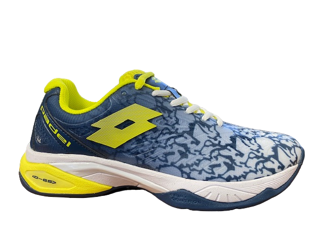 Lotto Scarpa da Padel da donna Superrapida 200 III 217301 9FS bianco-giallo acido-blu frontale