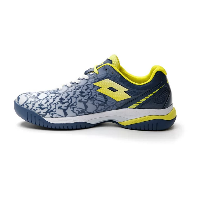 Lotto Scarpa da Padel da uomo Superrapida 200 III 217299 9FS all white-acid yellow-dark denim fro
