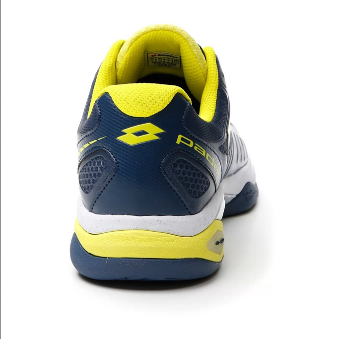 Lotto Scarpa da Padel da uomo Superrapida 200 III 217299 9FS all white-acid yellow-dark denim tacco