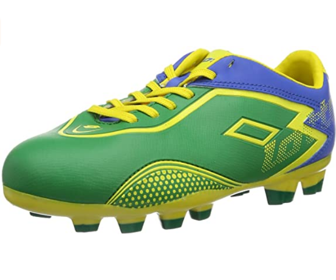 Lotto scarpa da calcio da ragazzo Zhero Gravity R0301 verde-giallo-blu laterale