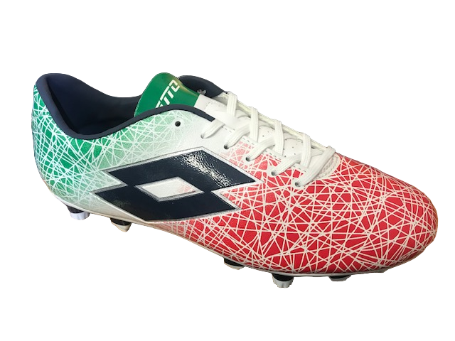 Lotto scarpa da calcio tricolore LZG VIII 700 FGT S7149 white-blu avi laterale