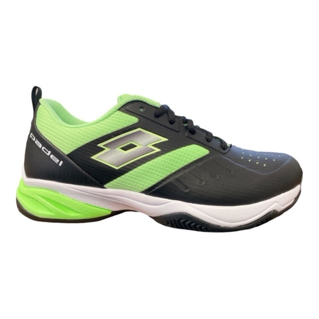 Lotto scarpa da padel da uomo Superrapida 400 IV 217300 1TA  nero-verde frontale