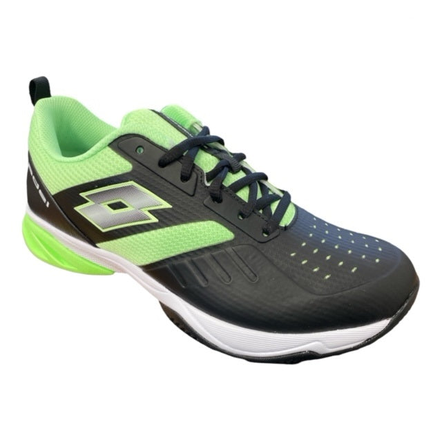 Lotto scarpa da padel da uomo Superrapida 400 IV 217300 1TA  nero-verde laterale