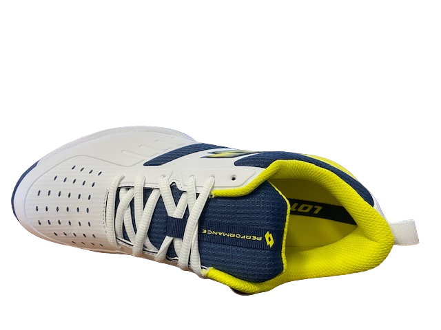 Lotto scarpa da padel da uomo Superrapida 400 IV 217300 9FS bianco giallo blu
