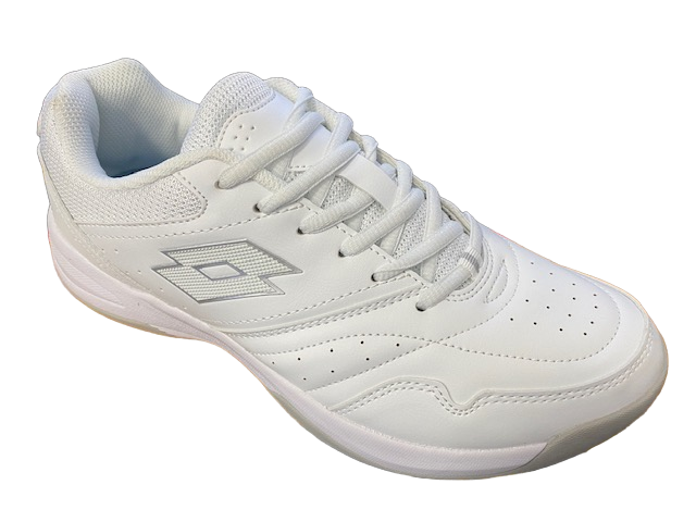 Lotto scarpa da tennis da donna Court Logo AMF XIX 217495 1VQ bianco argento laterale