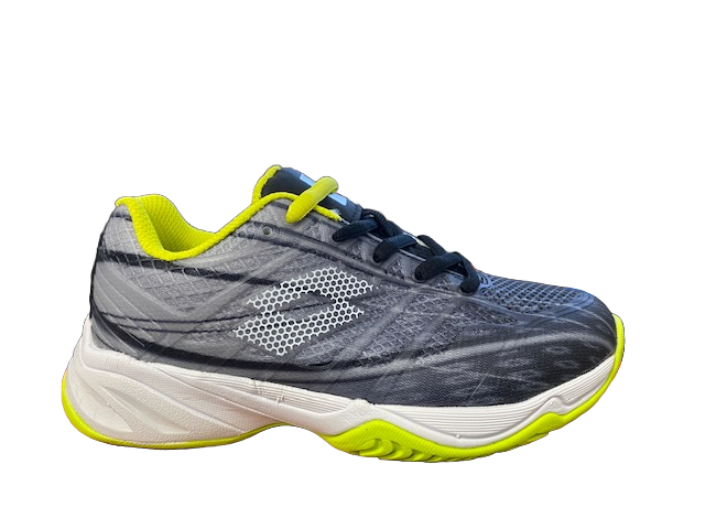 Lotto scarpa da tennis da junior Mirage 300 ALR Jr 210746 6W5 all black-all white-acacia green frontale