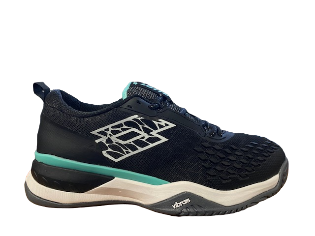 Lotto scarpa da tennis uomo Raptor Hyperpulse 100 SPD 215623 9FE all black-all white-green frontale