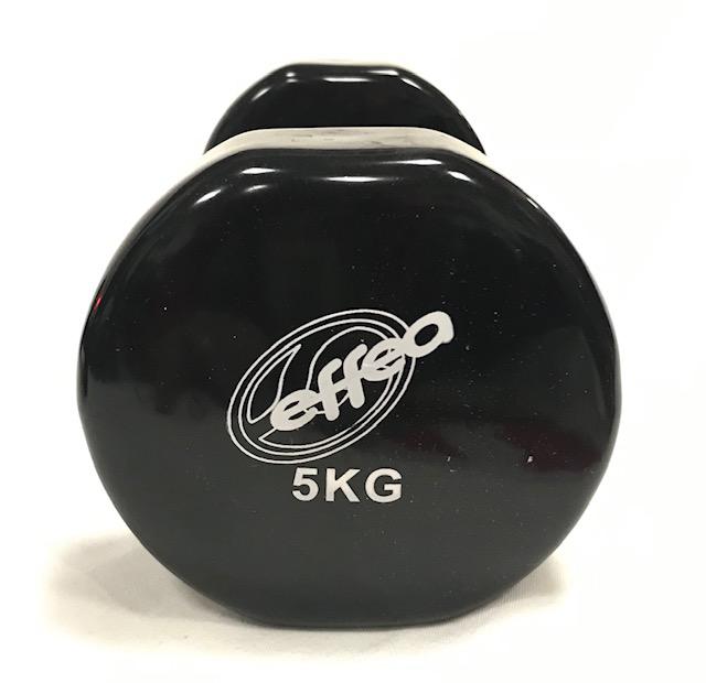 Coppia manubri in vinile Effeasport 10kg colore nero professionale per allenamento avanzato e bodybuilding, modello 813