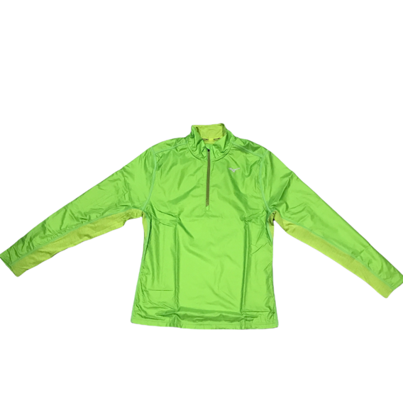 Mizuno Maglia Running Uomo Mezza Zip Verde Lime - J2GC1525 Active Hybrid Dry 