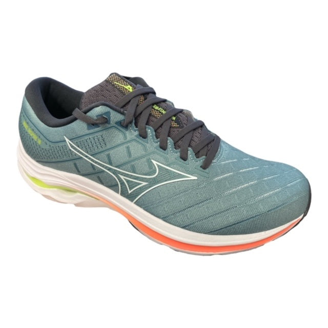 Scarpe da corsa Mizuno Wave Inspire 18 modello J1GC224401 colore blu sfumato bianco per uomo, vista laterale