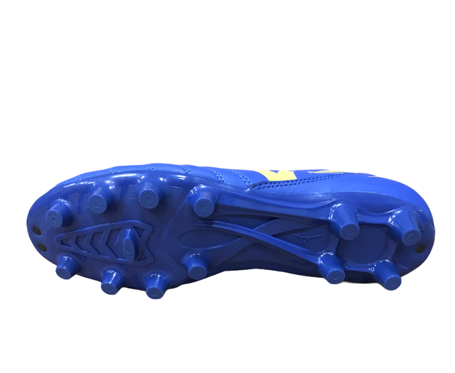 Mizuno scarpa da calcio da uomo Neo Shin MD P1GA141545 blu giallo suola