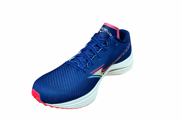 Mizuno scarpa da corsa da uomo Wave Rebellion J1GC211783 blu chiaro-rosa
