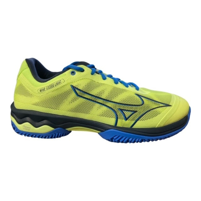 Mizuno scarpa da padel da uomo Wave Exceed Light 61GB222245 giallo limone-blu frontale