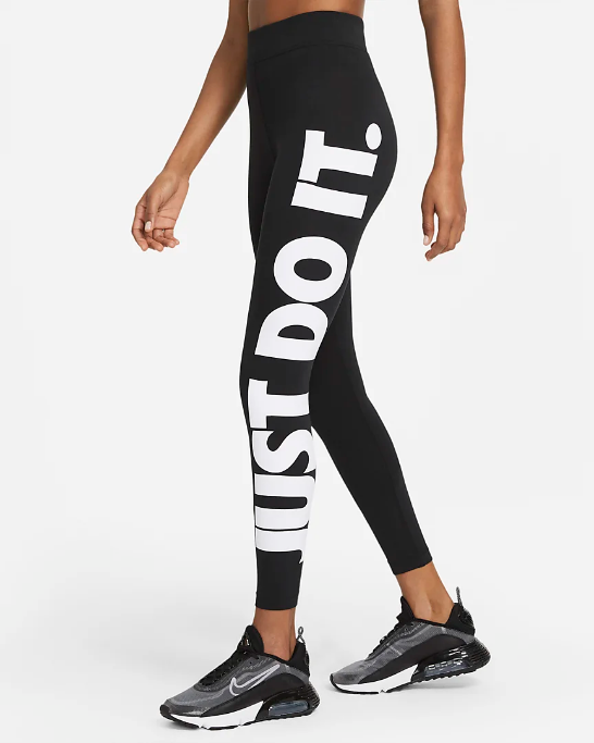 Nike pantalone sportivo da donna a Leggings a vita alta CZ8534-010 nero lato