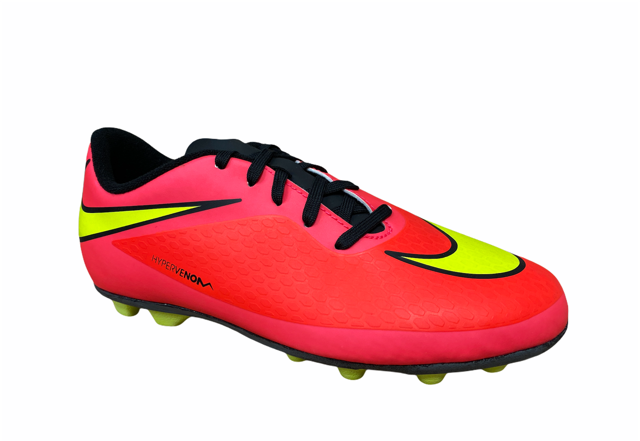 Nike scarpa da calcio da ragazzo Hypervenom Phade FG-R 599073 690 cremisi giallo laterale