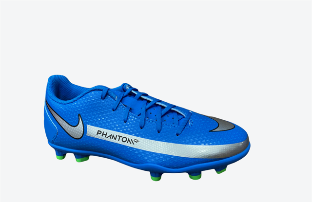 Nike scarpa da calcio da ragazzo Phantom GT Club FG/MG CK8479 400 blu-argento laterale
