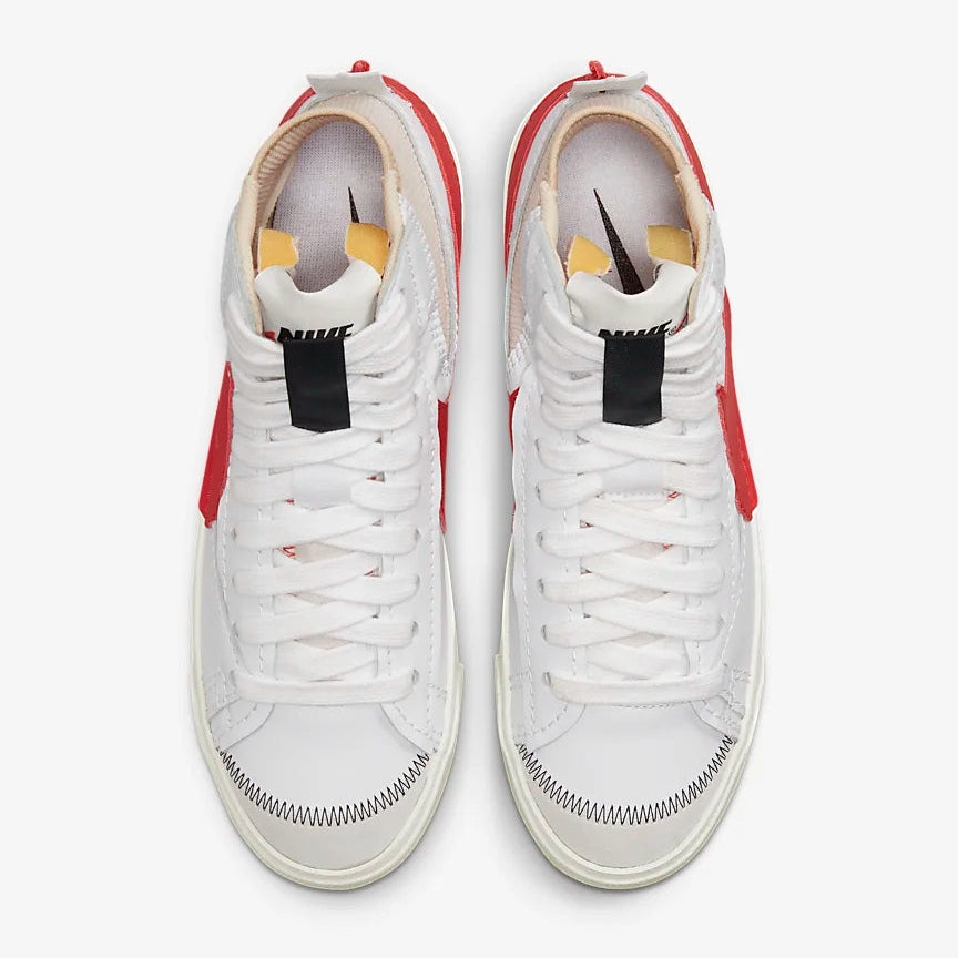 Nike scarpa sneakers unisex da adulto Blazer Mid &#39;77 Jumbo DD3111 102 bianco rosso
