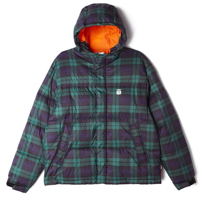 Obey Fellowship Puffer 121800434 Navy Multi - Giubbotto Uomo Cappuccio Quadri Imbottito Invernale