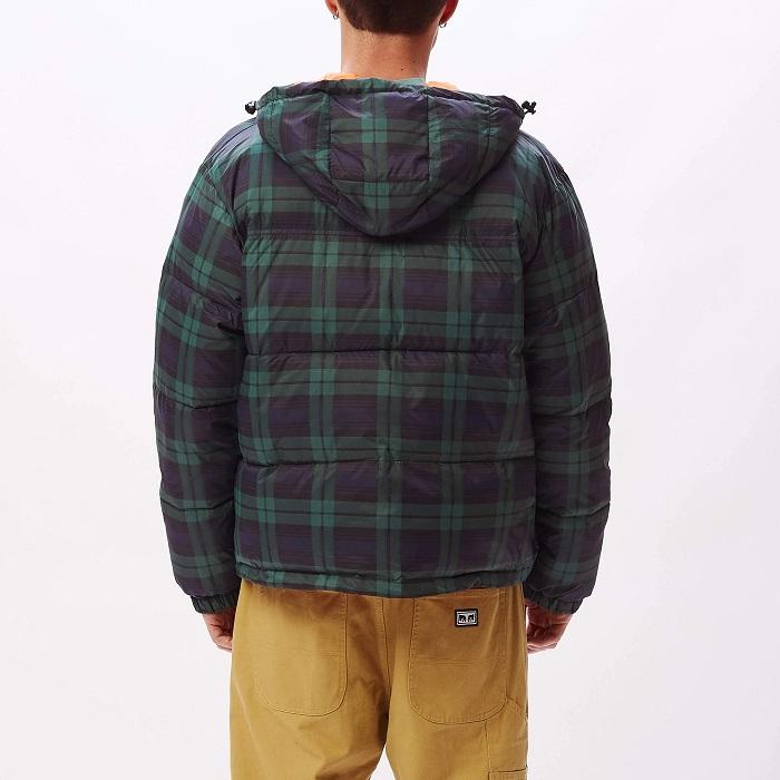 Obey Fellowship Puffer 121800434 Navy Multi - Giubbotto Uomo Cappuccio Quadri Imbottito Invernale modello cappuccio