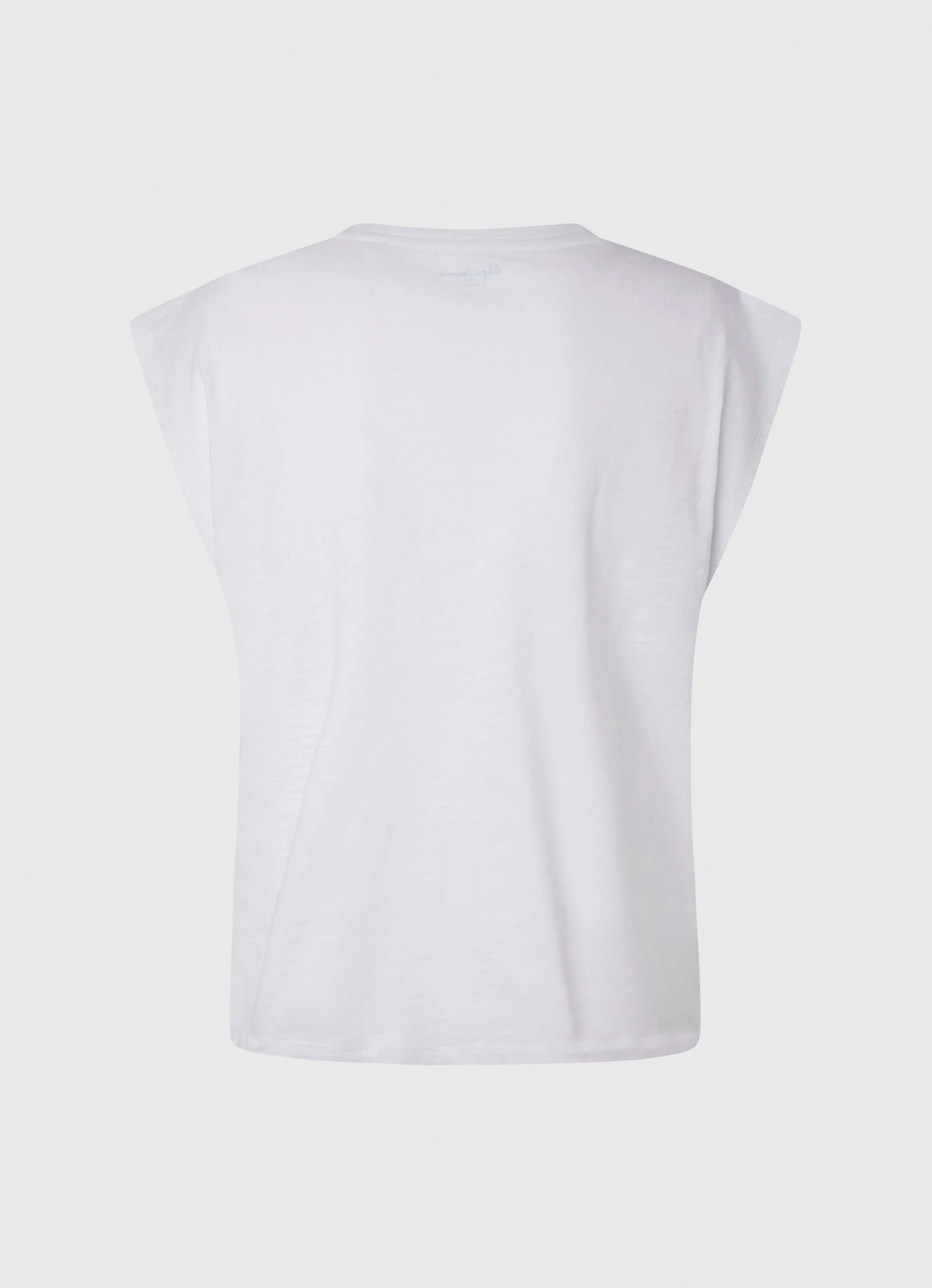 Pepe jeans maglietta senza manica con borchie Morgana PL505425 800 white