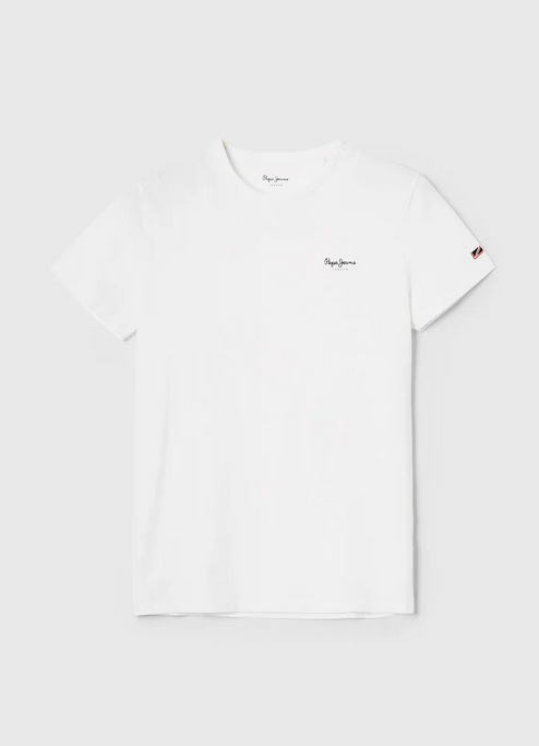 Pepe Jeans maglietta maniche corte da uomo con logo stampato Original Basic PM508212 800 bianco 3