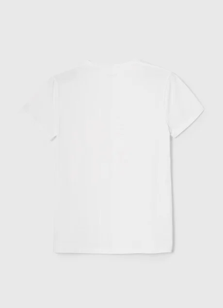 Pepe Jeans maglietta maniche corte da uomo con logo stampato Original Basic PM508212 800 bianco 4
