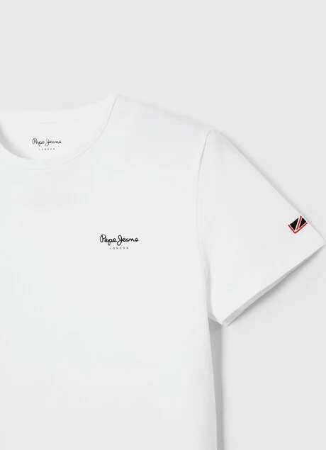 Pepe Jeans maglietta maniche corte da uomo con logo stampato Original Basic PM508212 800 bianco 5