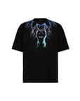 Phobia T-shirt unisex nera blu con fulmini PH00104BLGRLB blu grigio azzurro