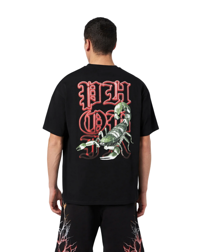 Phobia T-shirt unisex nera con Scorpione verde PH00214