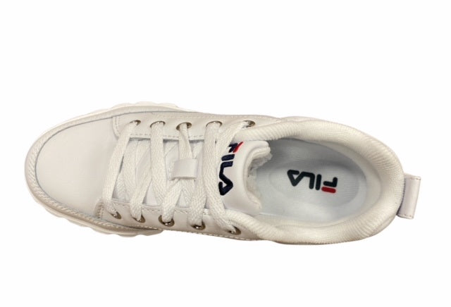 Fila scarpa sneakers in pelle con zeppa da donna Sandblast  1011035.1FG bianco
