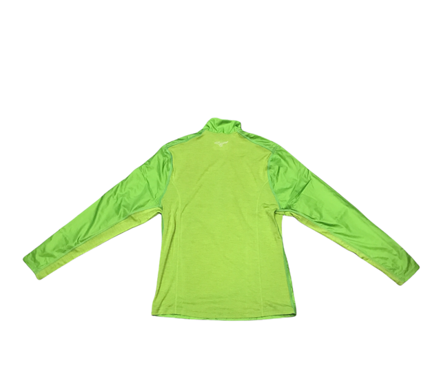 Mizuno maglia tecnica da corsa da uomo mezza zip Active Hybrid Dry Ls Hz J2GC1525 33 lime green