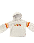 Levi's Felpa con cappuccio e Logo fantasia da ragazza 4ED500-001 bianco